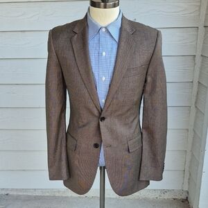 INDOCHINO Steve Nash Model Tan Brown Wool Sz 36 R L Mens Sport Coat Blazer